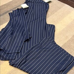Navy Striped Women's 2 piece outfit